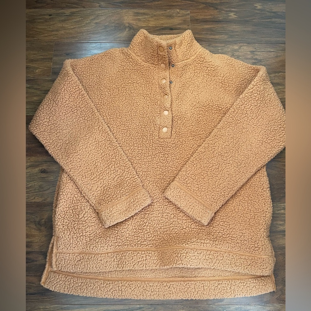 Aerie Sherpa Button Up Pull Over Size S